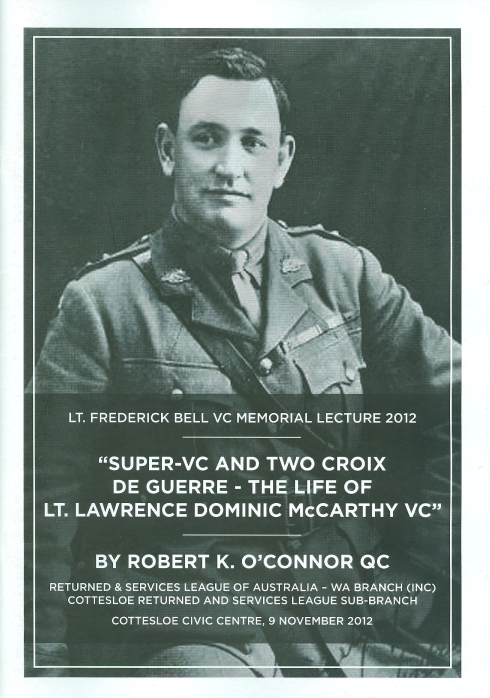 Super VC &amp; two Croix de Guerre - The Life of Lt McCarthy