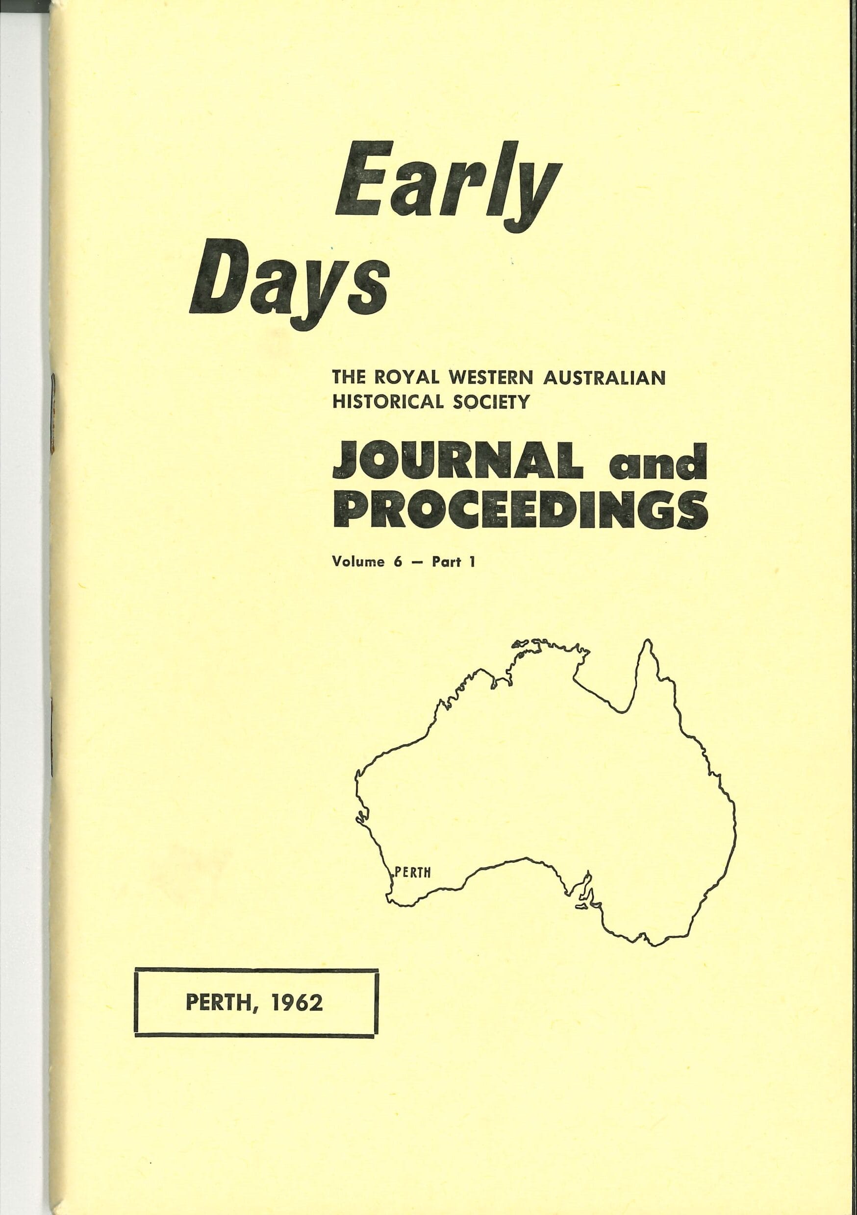 Early Days Vol 6 Pt 1 1962